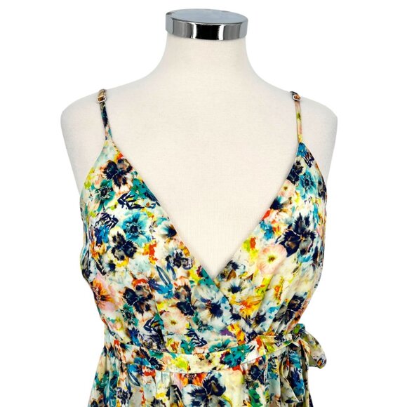 June & Hudson Floral Maxi Wrap Summer Dress Multicolor Size Medium - Picture 3 of 13